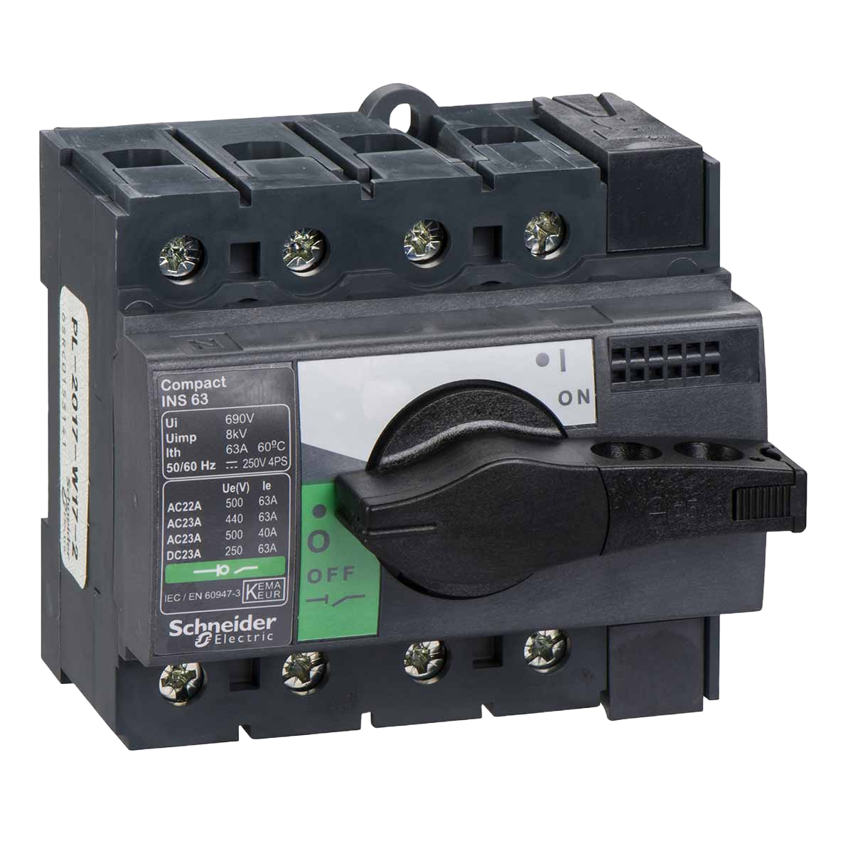 [10131] Interr. Manual Compact 4x63A 500VCA Maneta Giratoria Schneider Electric