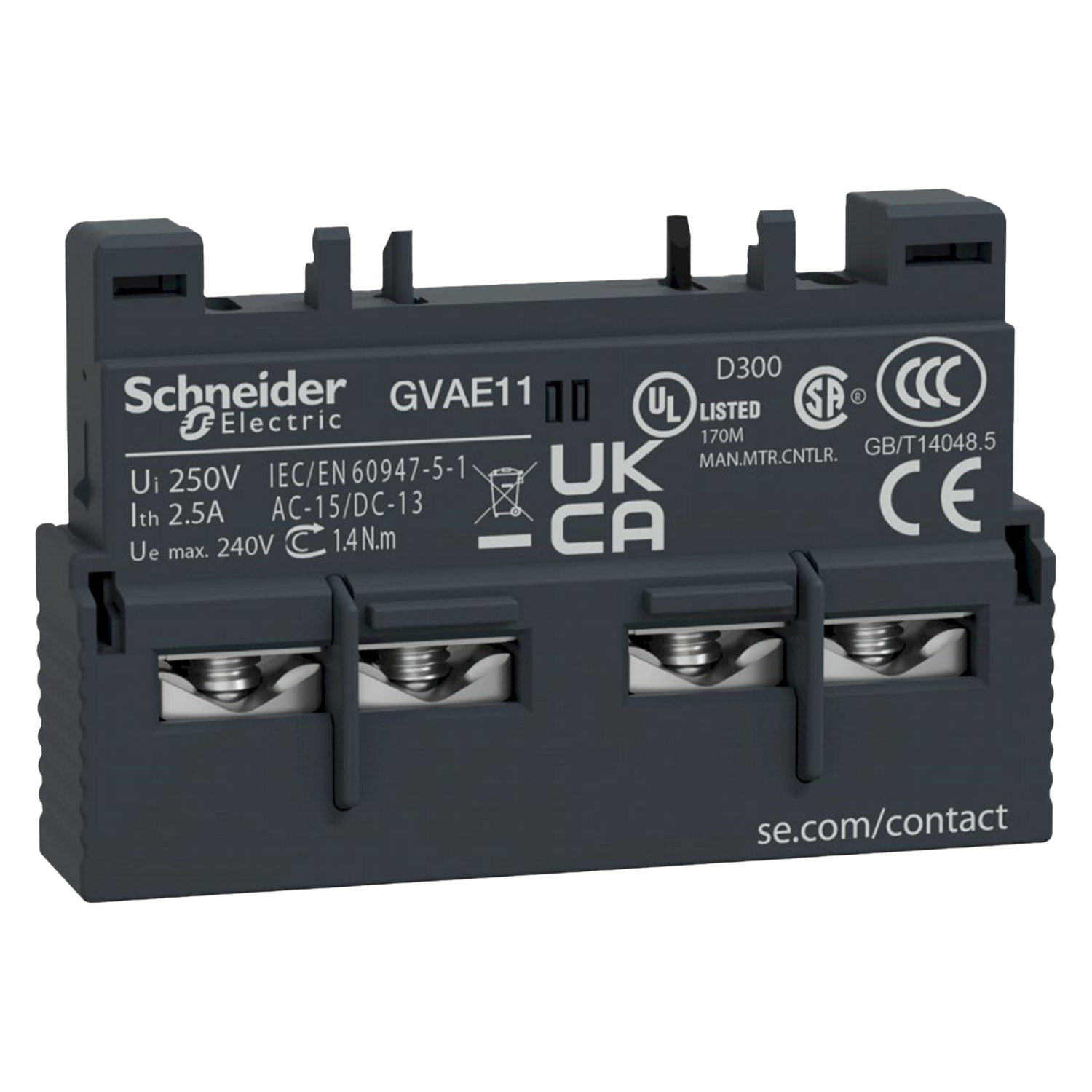 Contacto Auxiliar Frontal GM 1NA+1NC Schneider Electric
