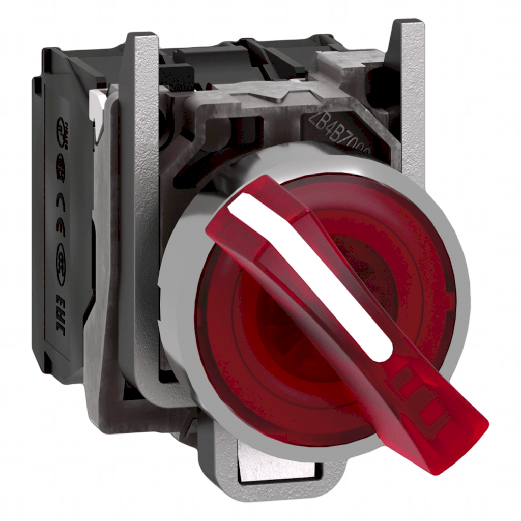 Perilla XB4 Lum 2 Posiciones Fijas 1NA+1NC 24V Led Rojo Schneider Electric