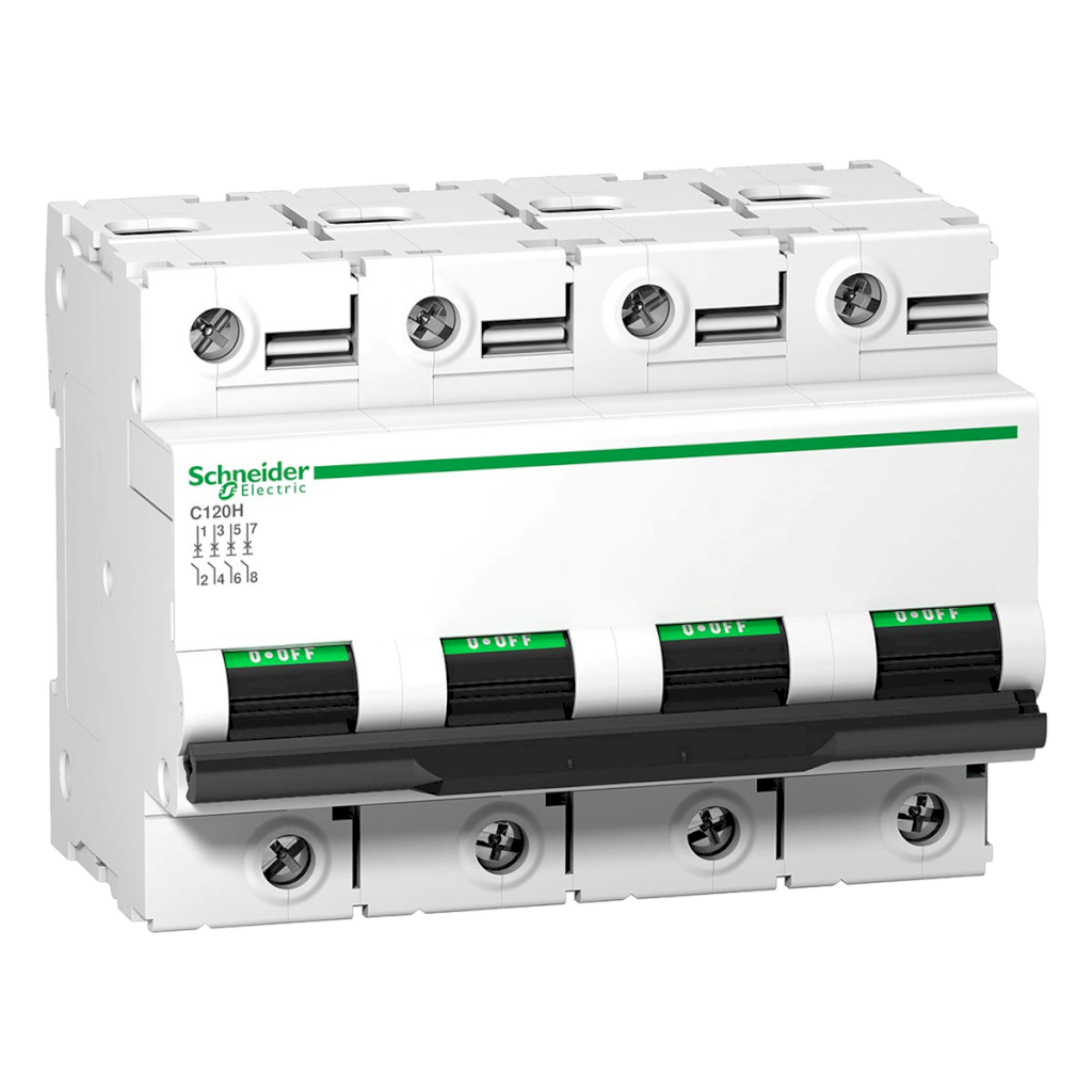 Interruptor Termomagnético A9N18 4x100A 15kA Curva C Schneider Electric