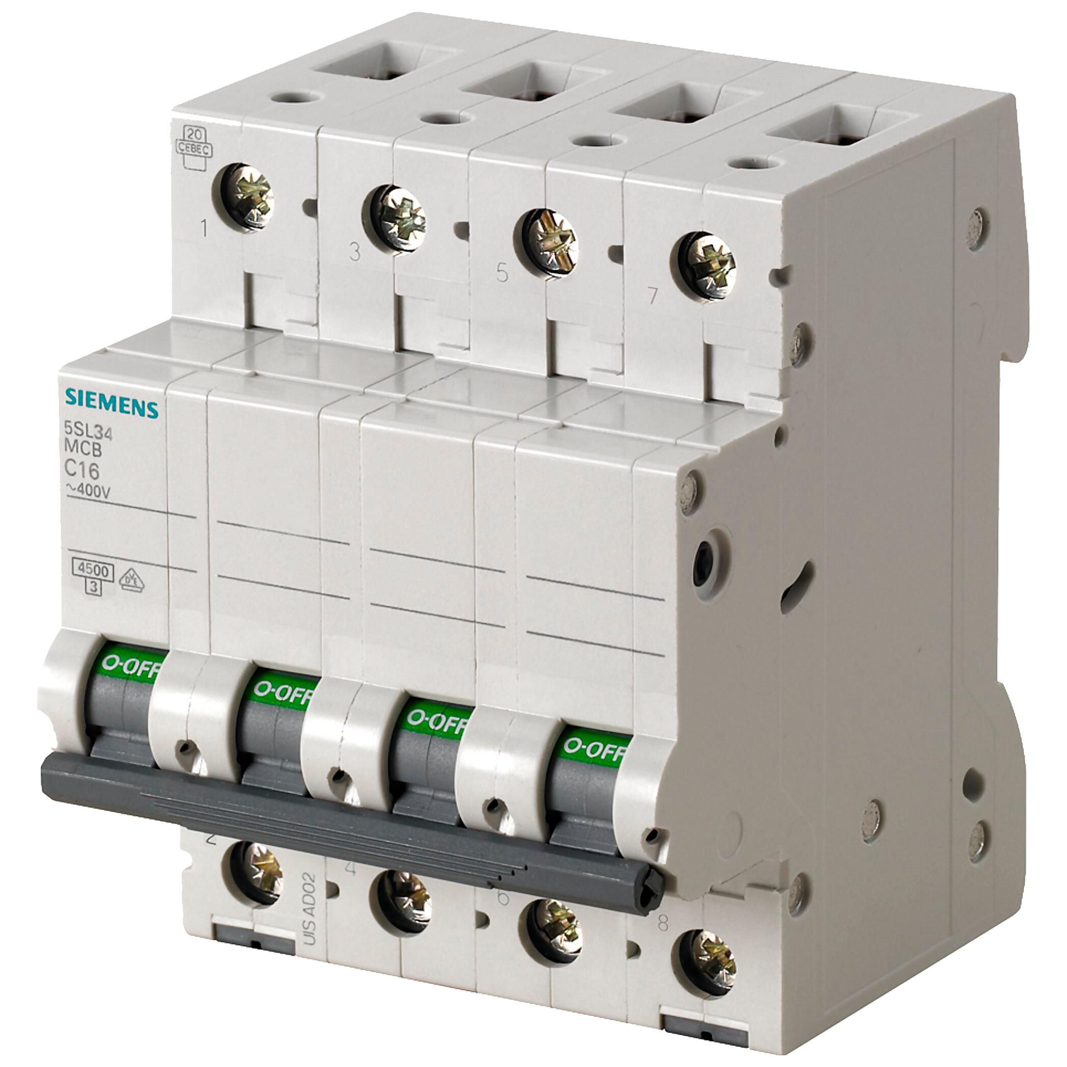 [25807] Interruptor Termomagnético 5SL34 4x6A 4,5kA Curva C Siemens