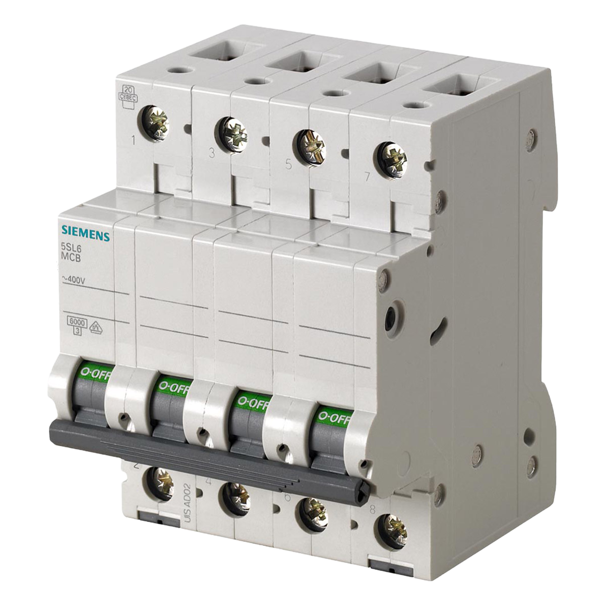 [25861] Interruptor Termomagnético 5SL64 4x20A 6kA Curva C Siemens