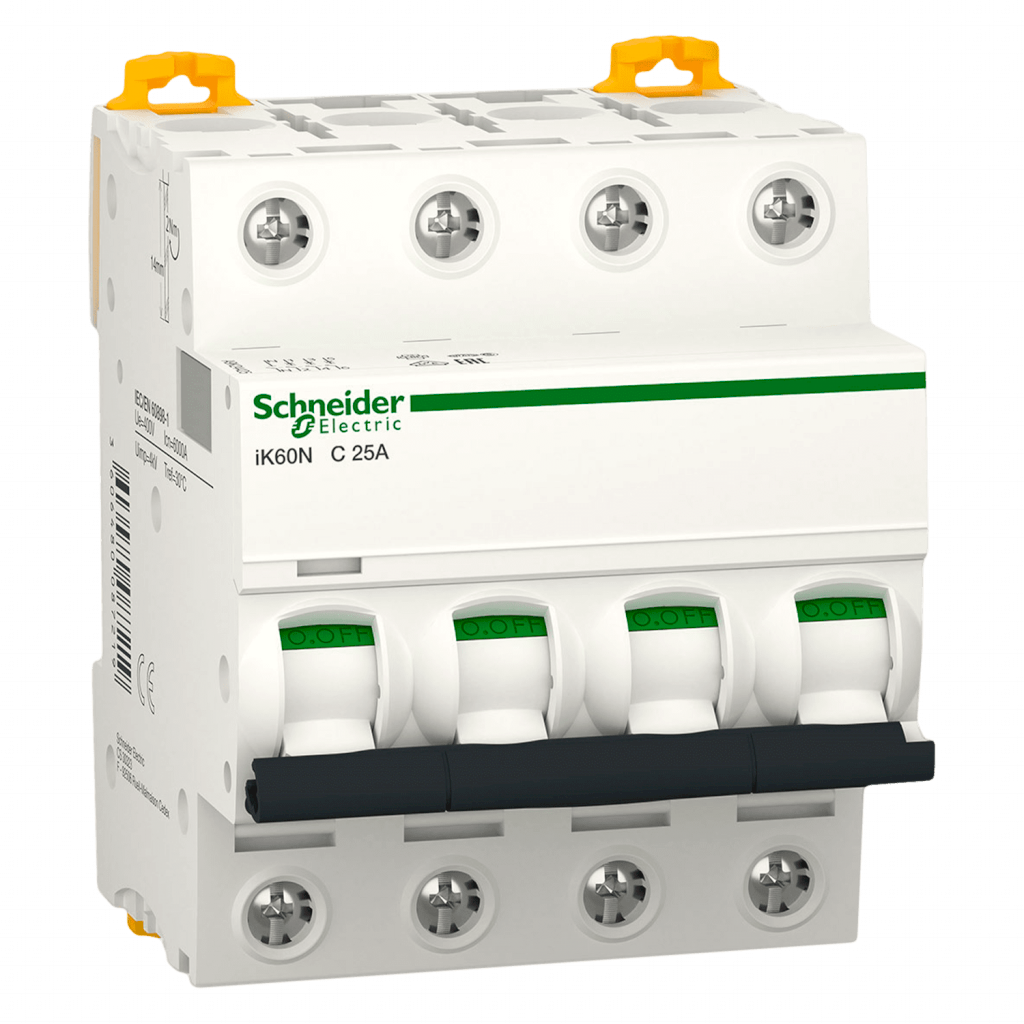 [27701] Interruptor Termomagnético A9K24 4x25A 6kA Curva C Schneider Electric