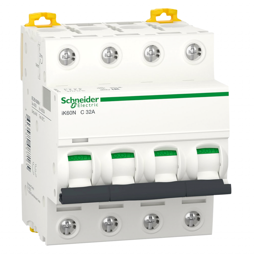 [27702] Interruptor Termomagnético A9K24 4x32A 6kA Curva C Schneider Electric