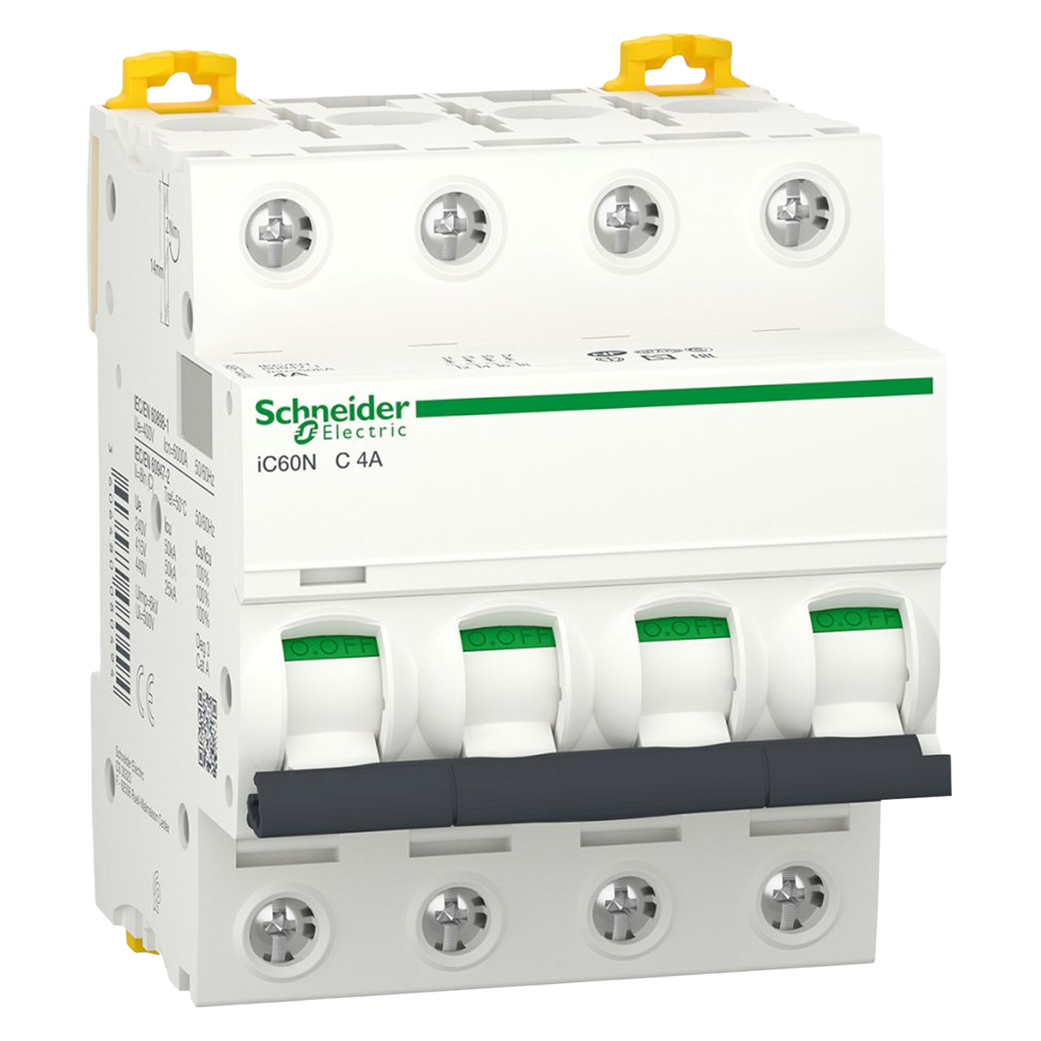 [27800] Interruptor Termomagnético A9F74 4x4A 10kA Curva C Schneider Electric