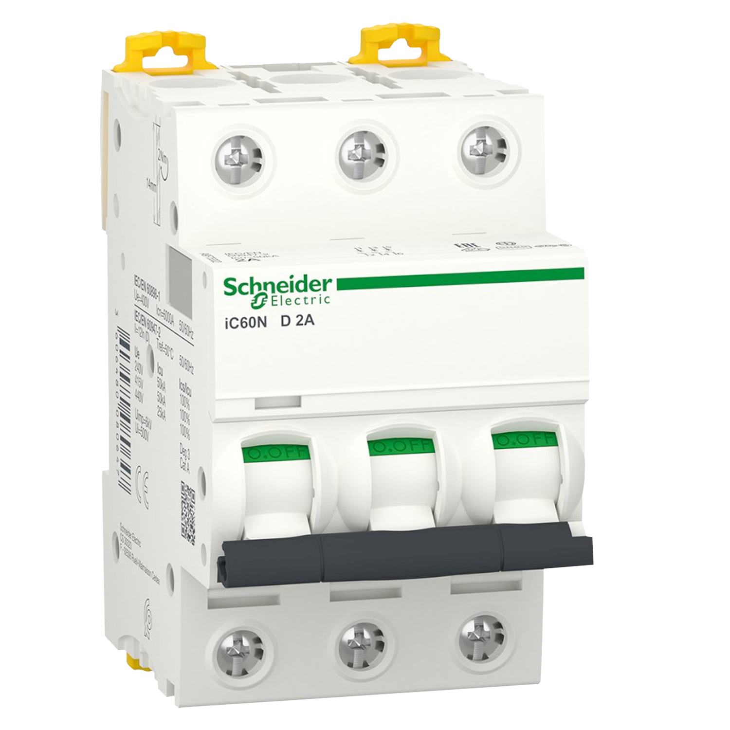 [27837] Interruptor Termomagnético A9F75 3x2A 10kA Curva D Schneider Electric