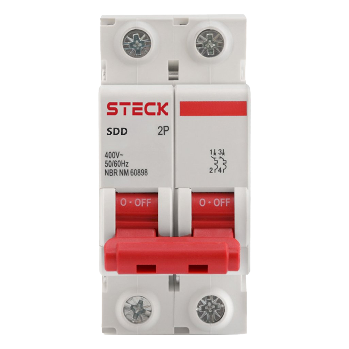 Interruptor Termomagnético SDD62 2x10A 3kA Curva C Steck Electric