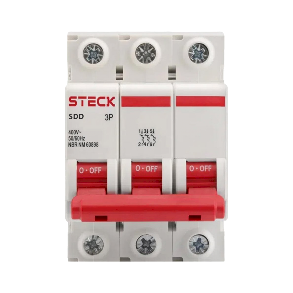 [31654] Interruptor Termomagnético SDD63 3x32A 3kA Curva C Steck Electric