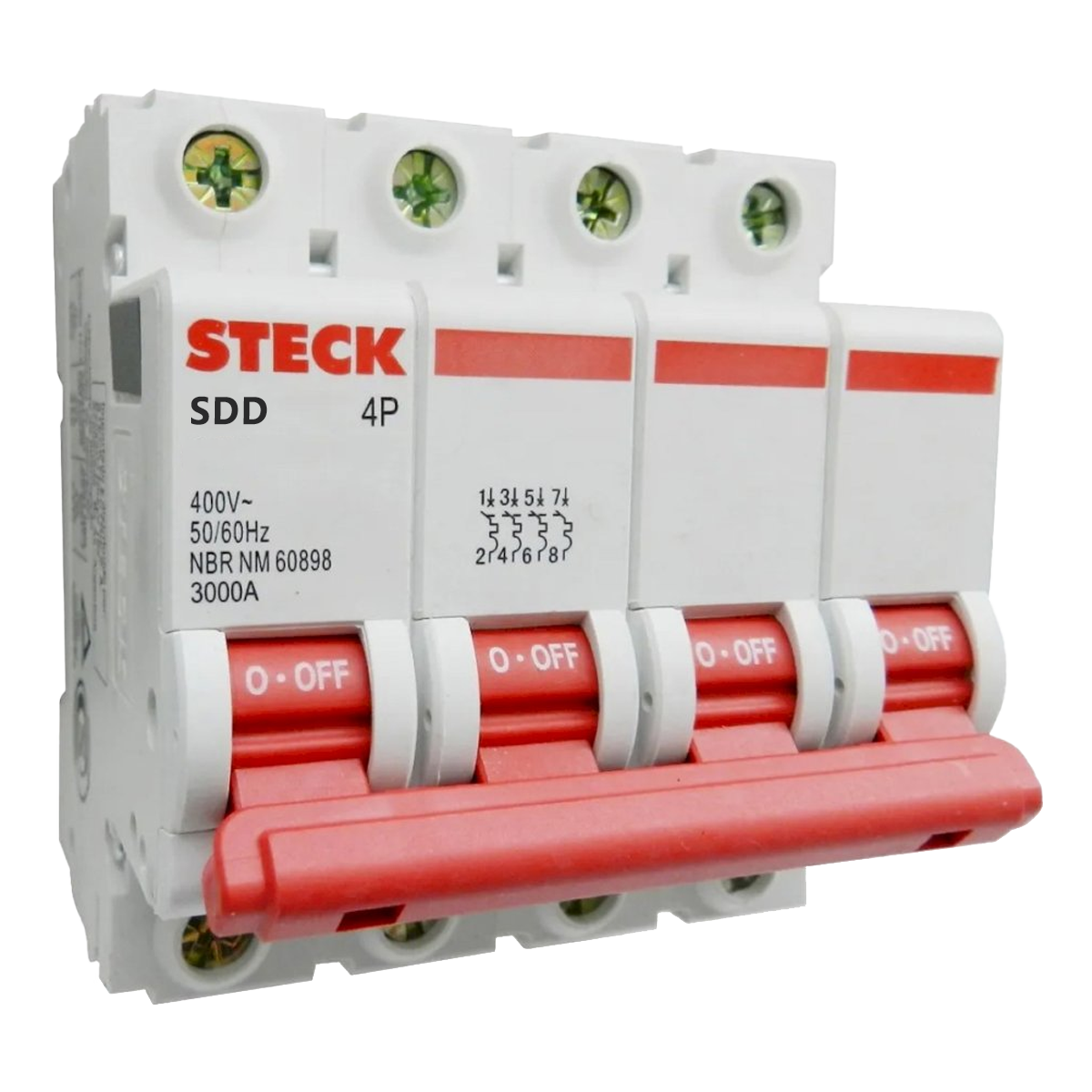 Interruptor Termomagnético SDD64 4x25A 3kA Curva C Steck Electric