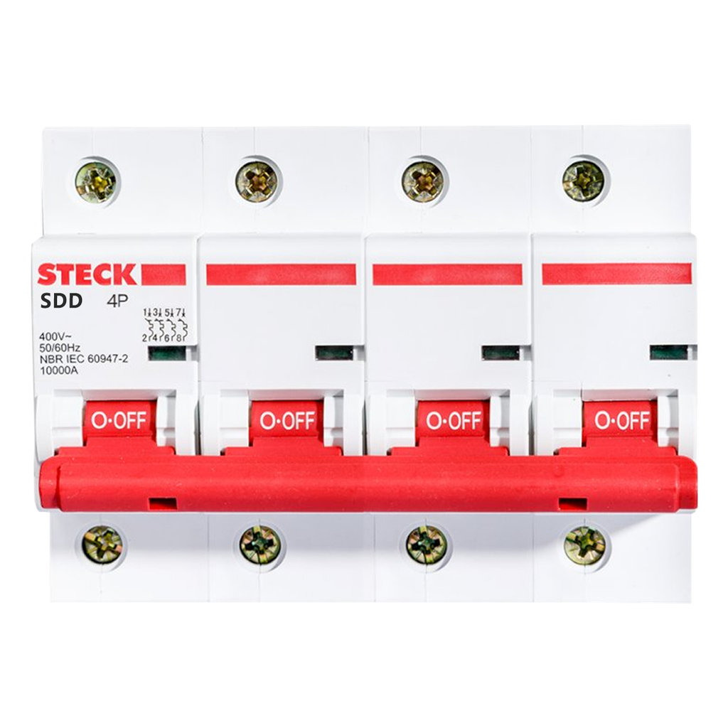 [31666] Interruptor Termomagnético SDD4C 4x80A 10kA Curva C Steck Electric