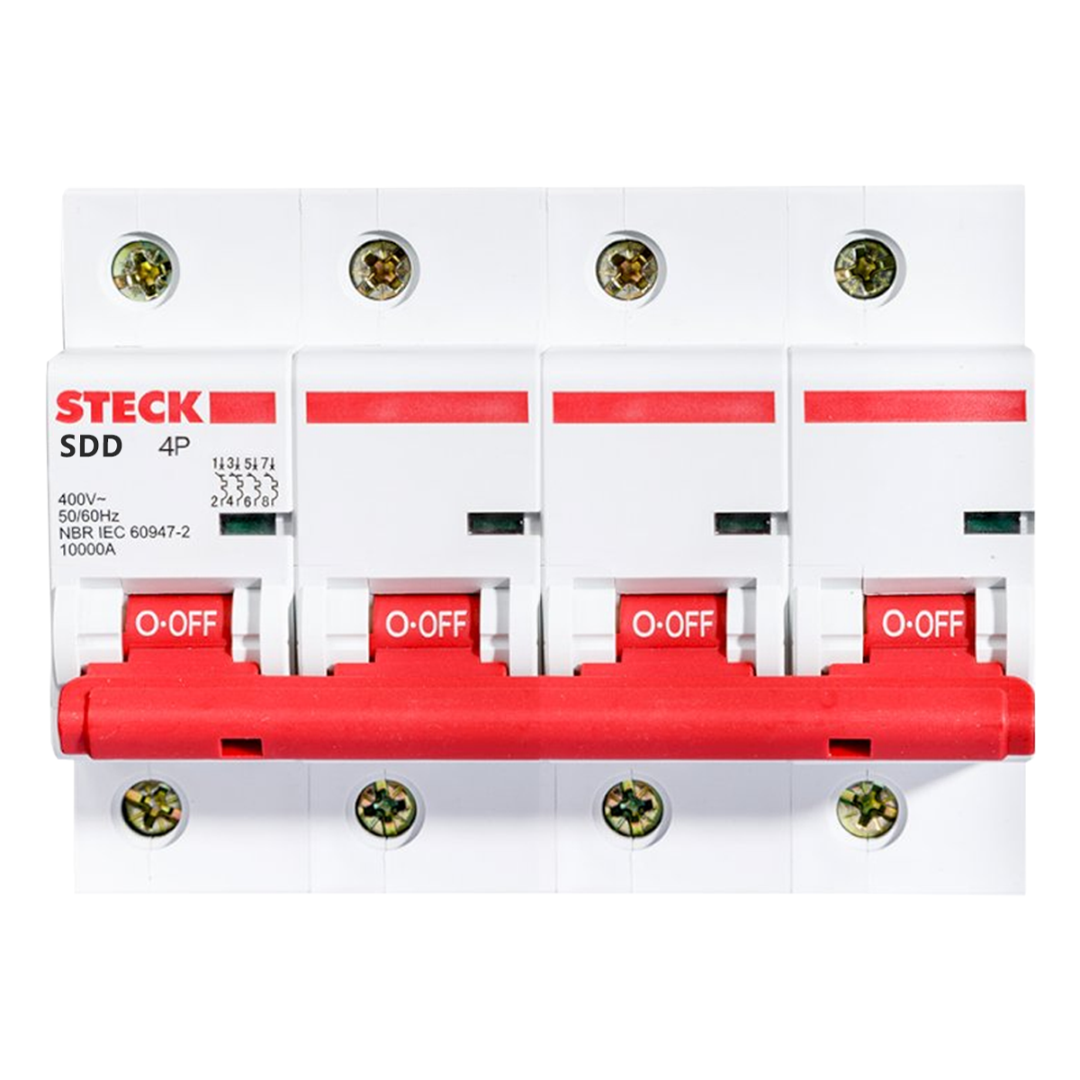 Interruptor Termomagnético SDD4C 4x100A 10kA Curva C Steck Electric