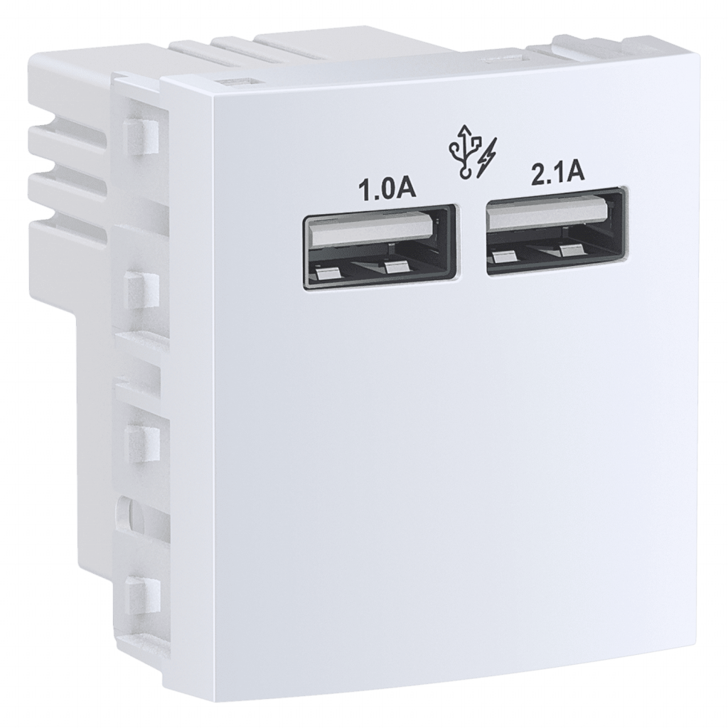 [31340] Módulo 2 Toma USB 1 Múdulo Ocupado 2,1A Blanco Schneider Electric