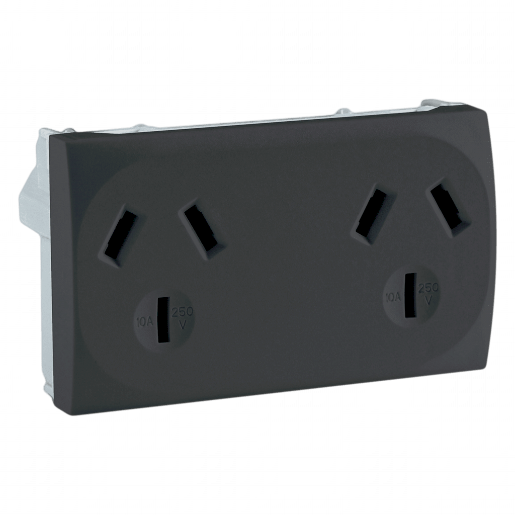 Toma Doble C/Tierra Roda 10A 250V Gris Schneider Electric