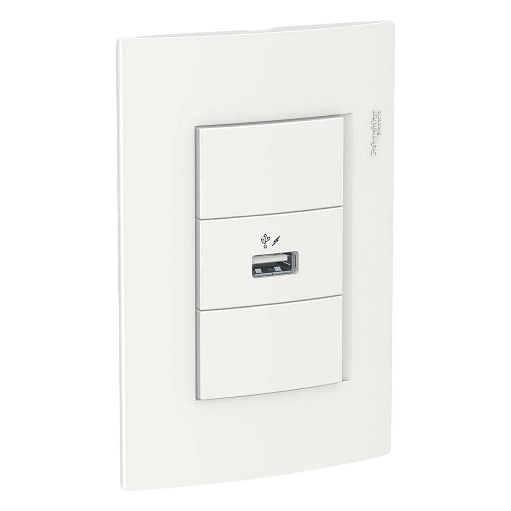 Conjunto Roda 1 Módulo USB 1A + Tapa Blanco Schneider Electric