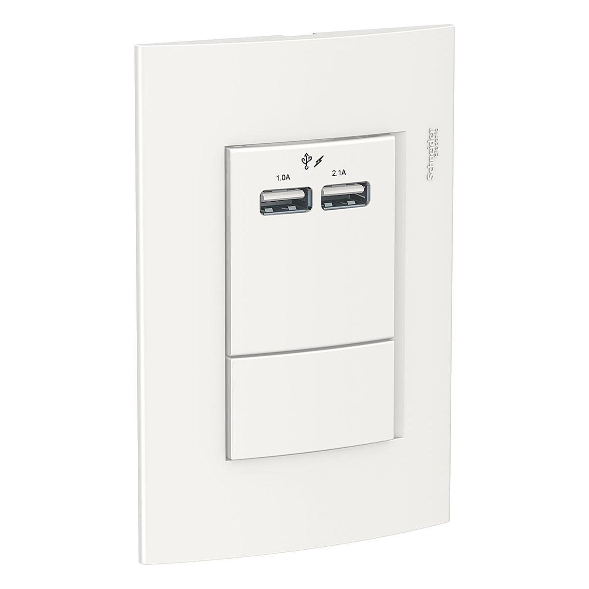 Conjunto Roda 2 Módulos USB 2.1A + Tapa Blanco Schneider Electric
