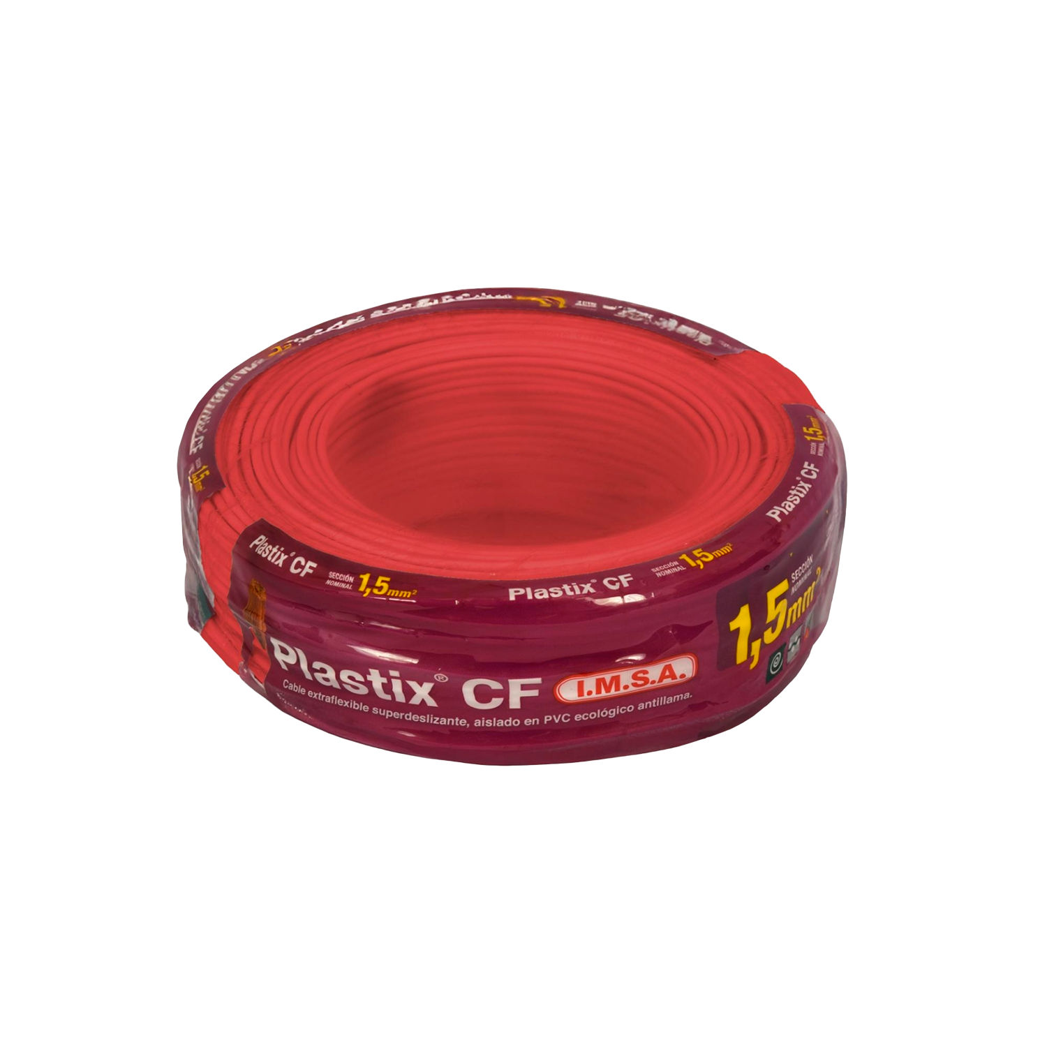 [22098] Cable Unipolar 1,50mm2 PVC Rojo (x 100Mts) Imsa