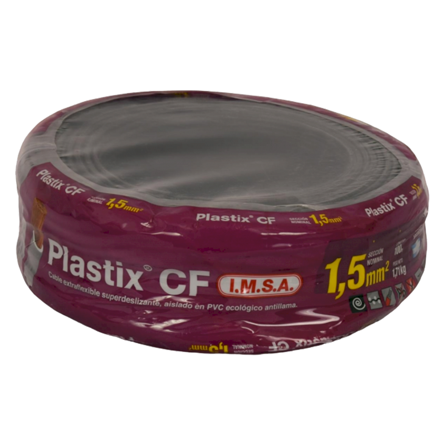 [22101] Cable Unipolar 1,50mm2 PVC Negro (x 100Mts) Imsa