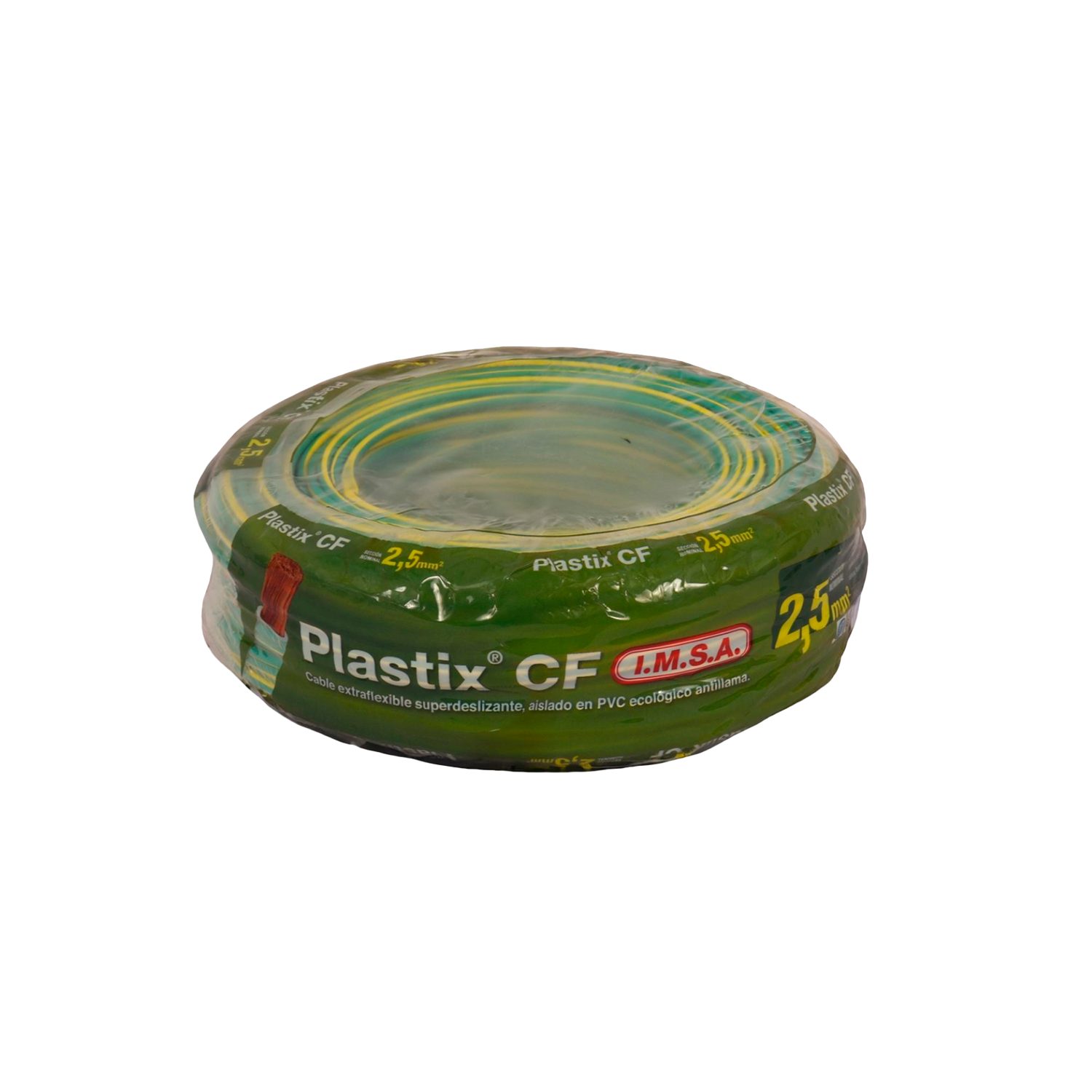 Cable Unipolar 2,50mm2 PVC Verde/Amarillo (x 100Mts) Imsa