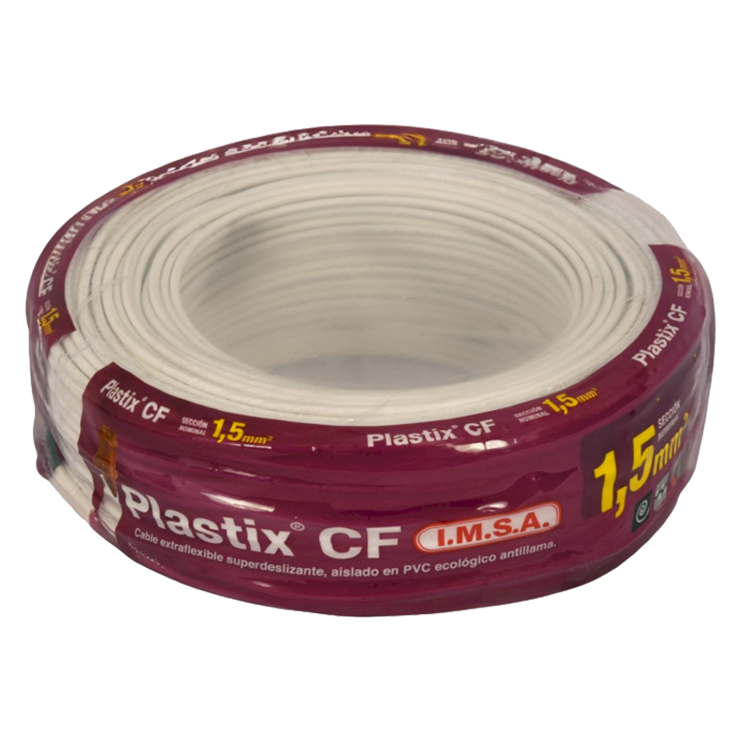 [23113] Cable Unipolar 1,50mm2 PVC Blanco (x 100Mts) Imsa