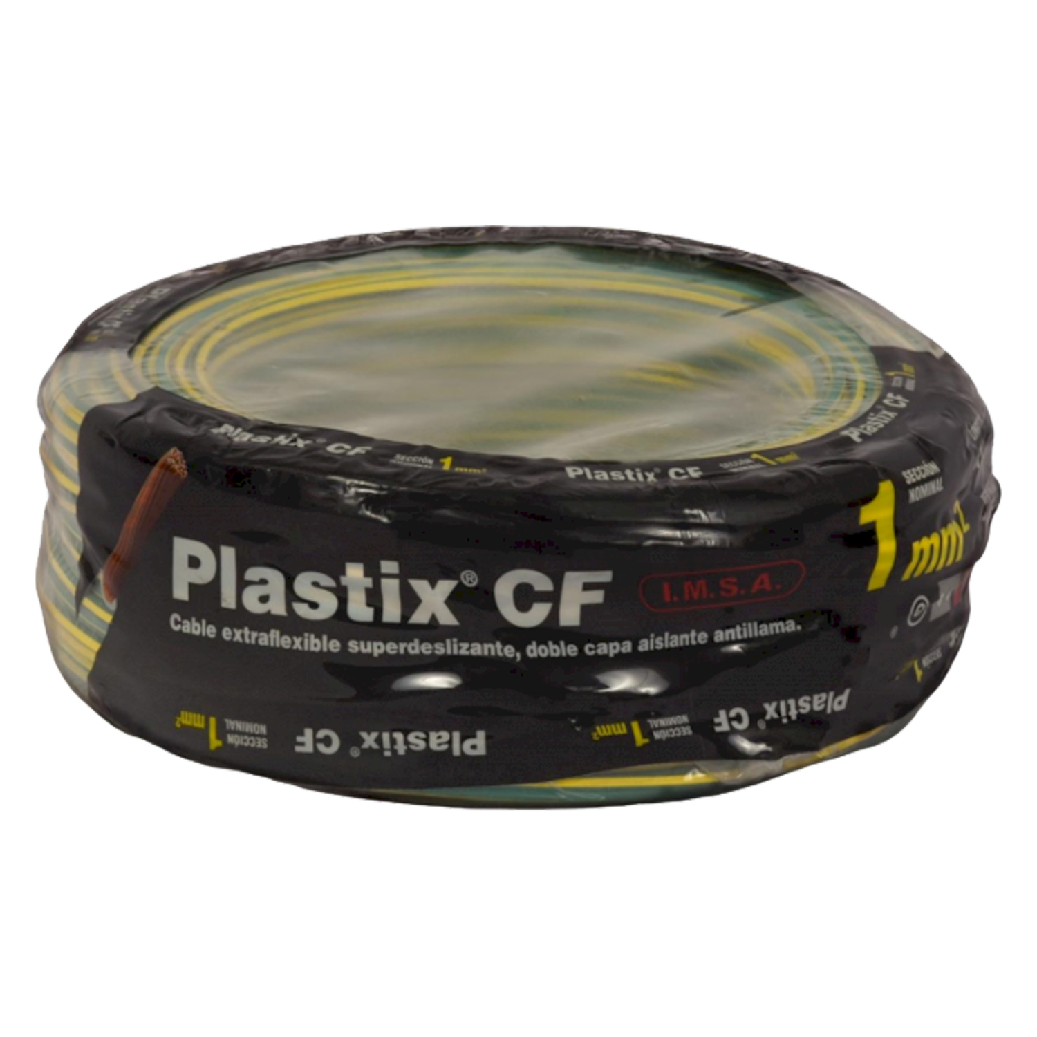 [23167] Cable Unipolar 1mm2 PVC Verde/Amarillo (x 100Mts) Imsa