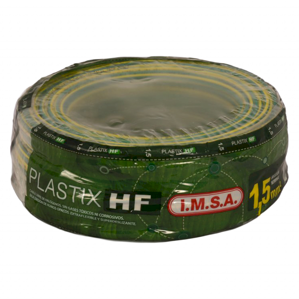 [26802] Cable Unipolar 1,50mm2 LS0H Verde/Amarillo (x 100Mts) Imsa