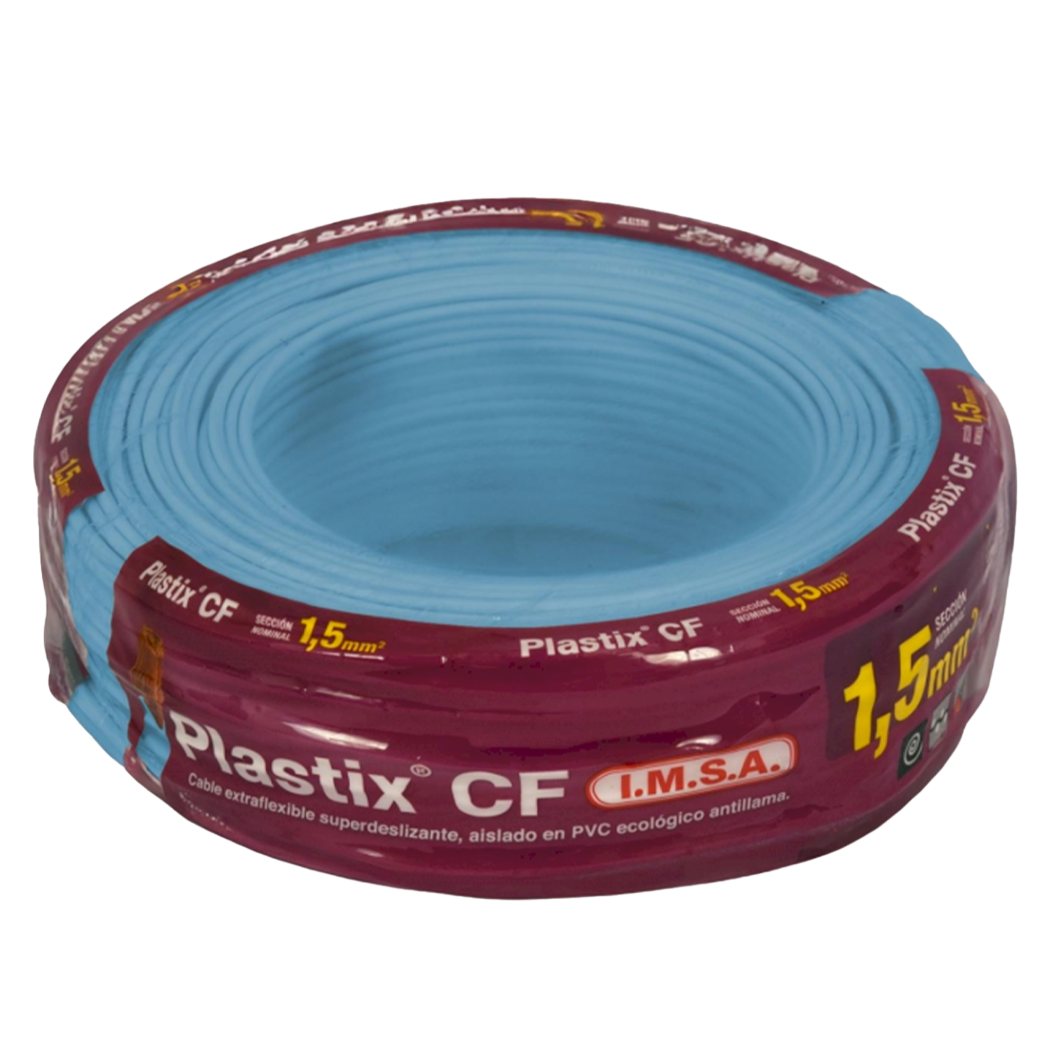 [31205] Cable Unipolar 1,50mm2 PVC Celeste (x 30Mts) Imsa