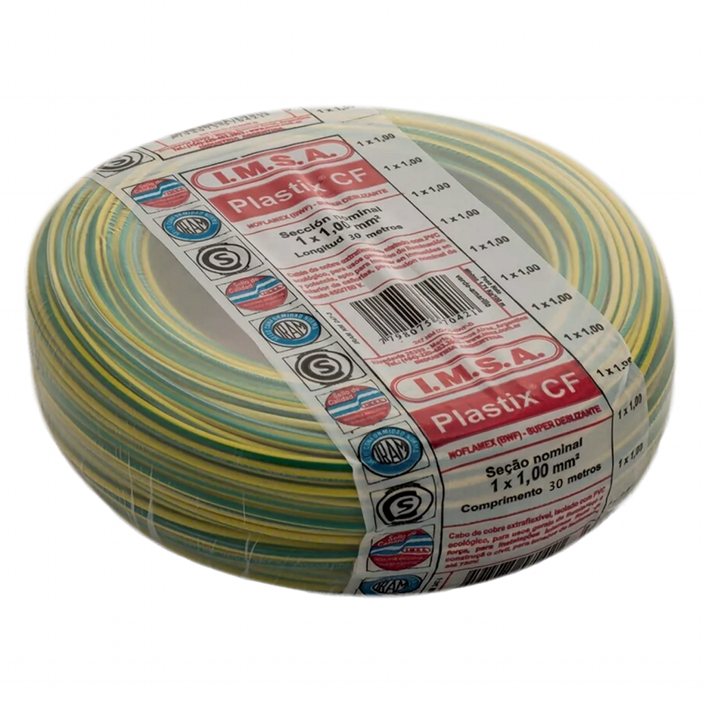 CABLE UNIPOLAR 1mm² PVC VER/AMA IMSA (x 30M) JPF100010CXT