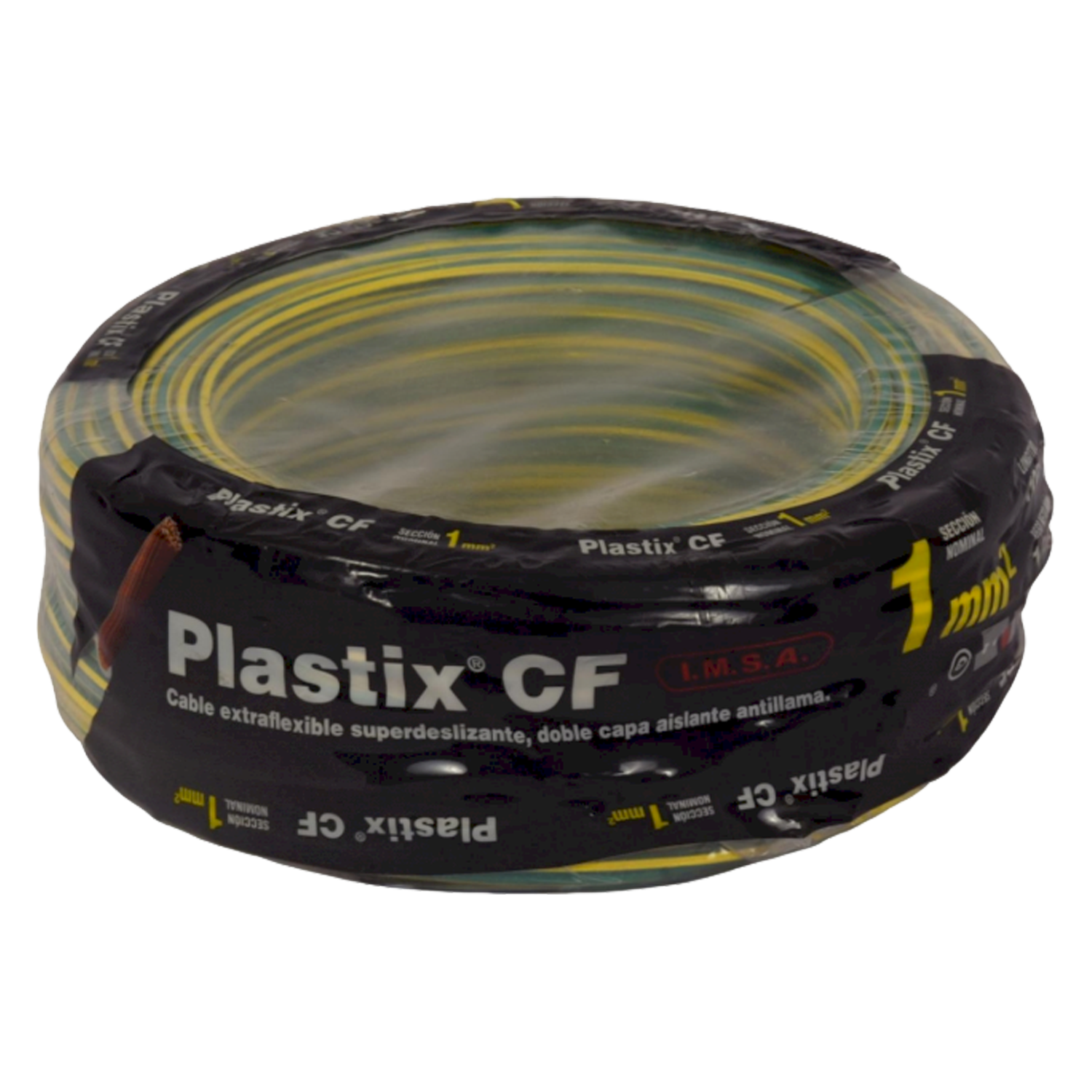 [31215] Cable Unipolar 1mm2 PVC Verde/Amarillo (x 30Mts) Imsa