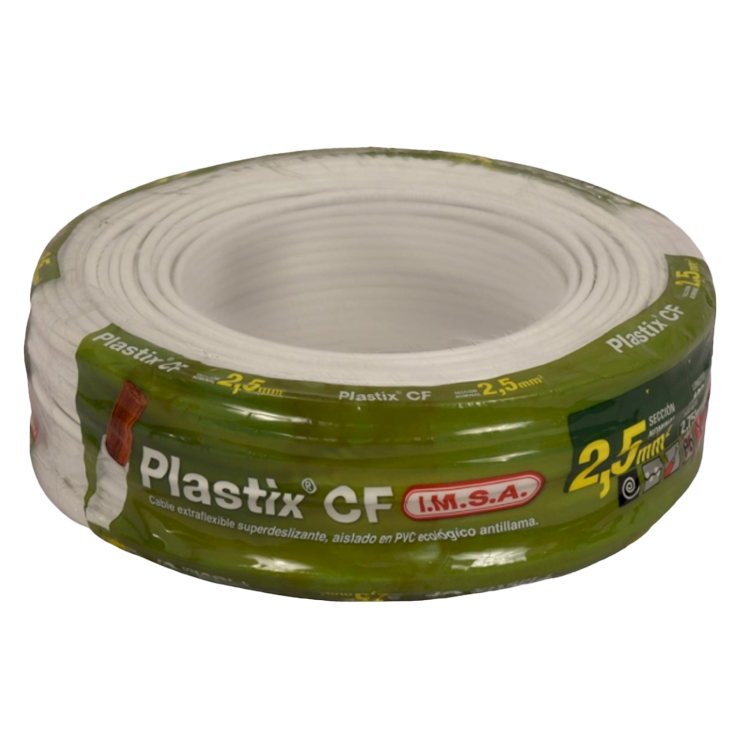 Cable Unipolar 2,50mm2 PVC Blanco (x 30Mts) Imsa