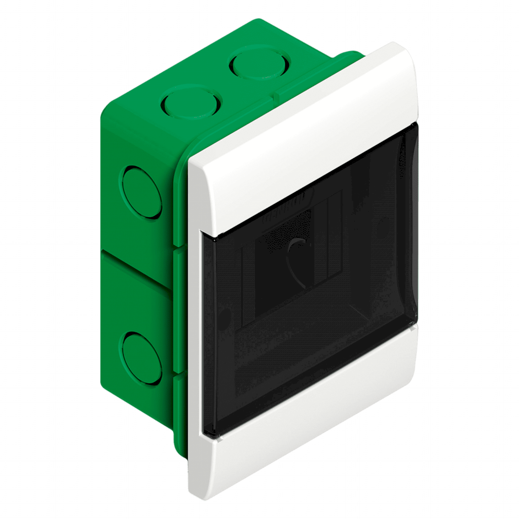 CAJA TM EMBUTIR 4 POLOS BLANCA PUERTA FUME 04004