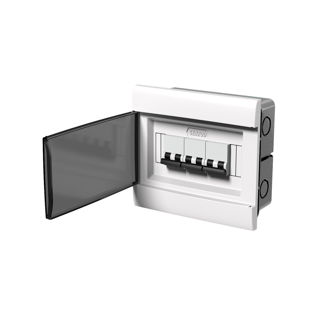 [31380] Tablero DIN PVC Embutir 8 Módulos Puerta Fume Interior IP30 Blanco Sistelectric