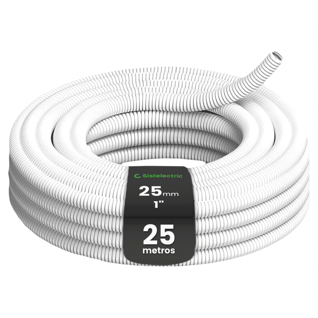 [31388] CAÑO CORRUGADO BLANCO 1" 25mm LIVIANO ROLLO 25MTS GETC25L