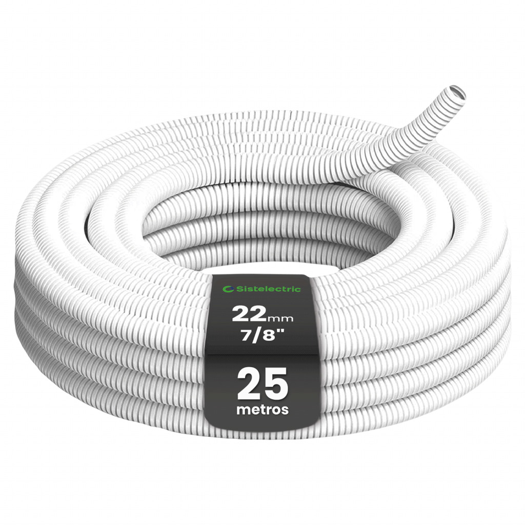 Caño Corrugado Liviano Blanco 7/8'' PVC Sistelectric