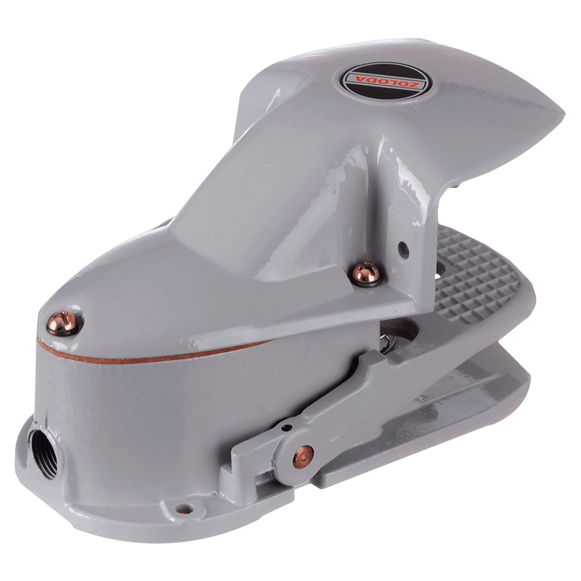 [215] Pedalera de Aluminio 1NA + 1NC 220VCA 15A C/Resorte Gris Zoloda