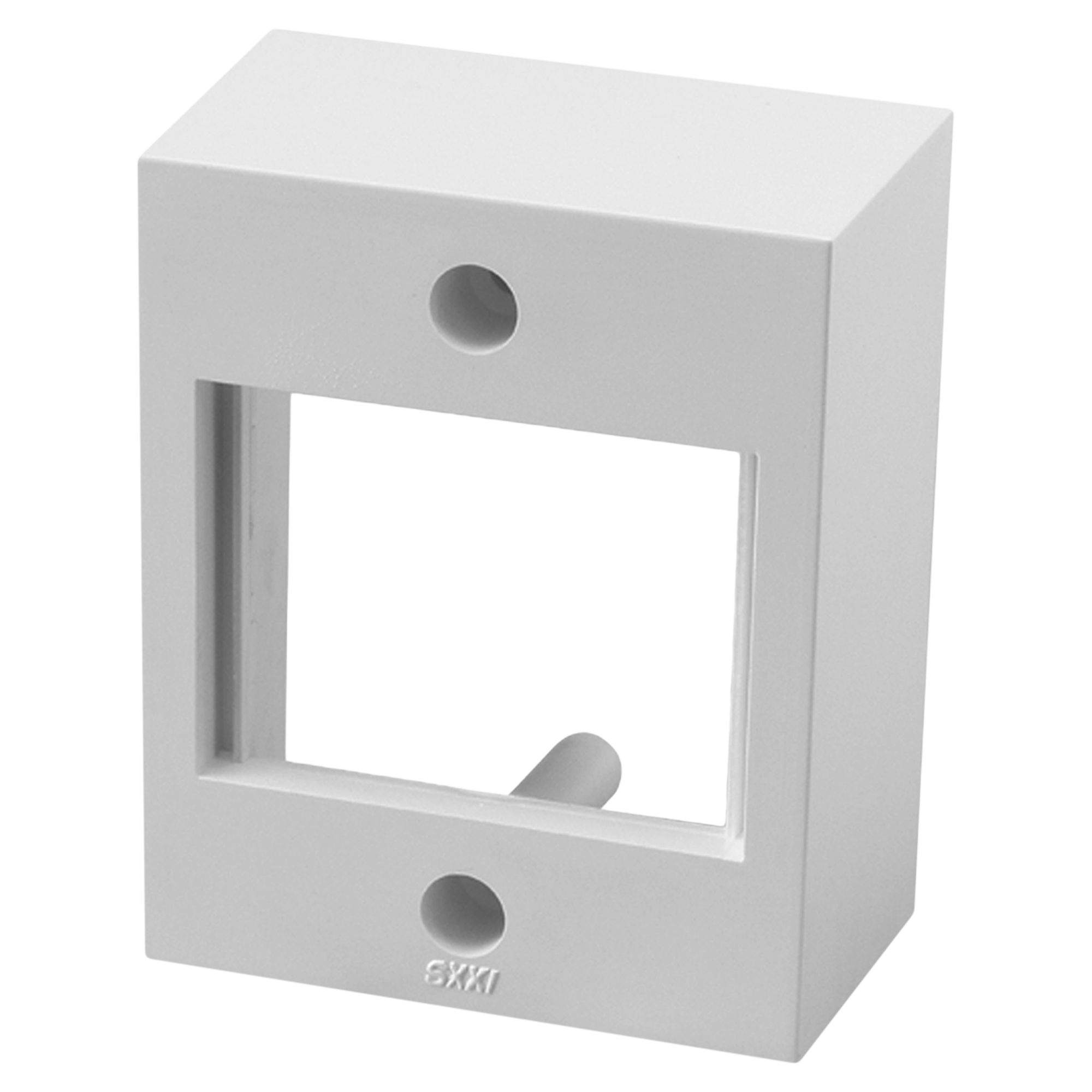 [2025] Caja P/2 Módulos Cuadrada Blanca Soporte Exterior PVC Cambre
