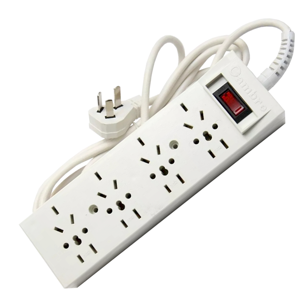 [2041] ZAPATILLA 4 TOMAS 10 AMP MULTINORMA CABLE 3MTS BLANCO 1000