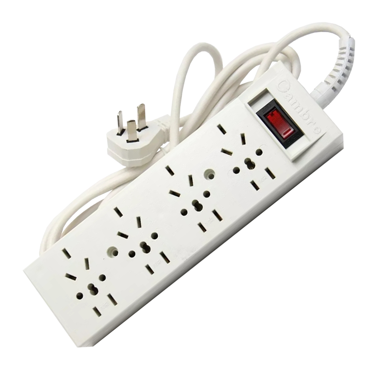 [2041] Zapatilla 4 Tomas Multinorma 10A Cable 3Mts Blanca Cambre
