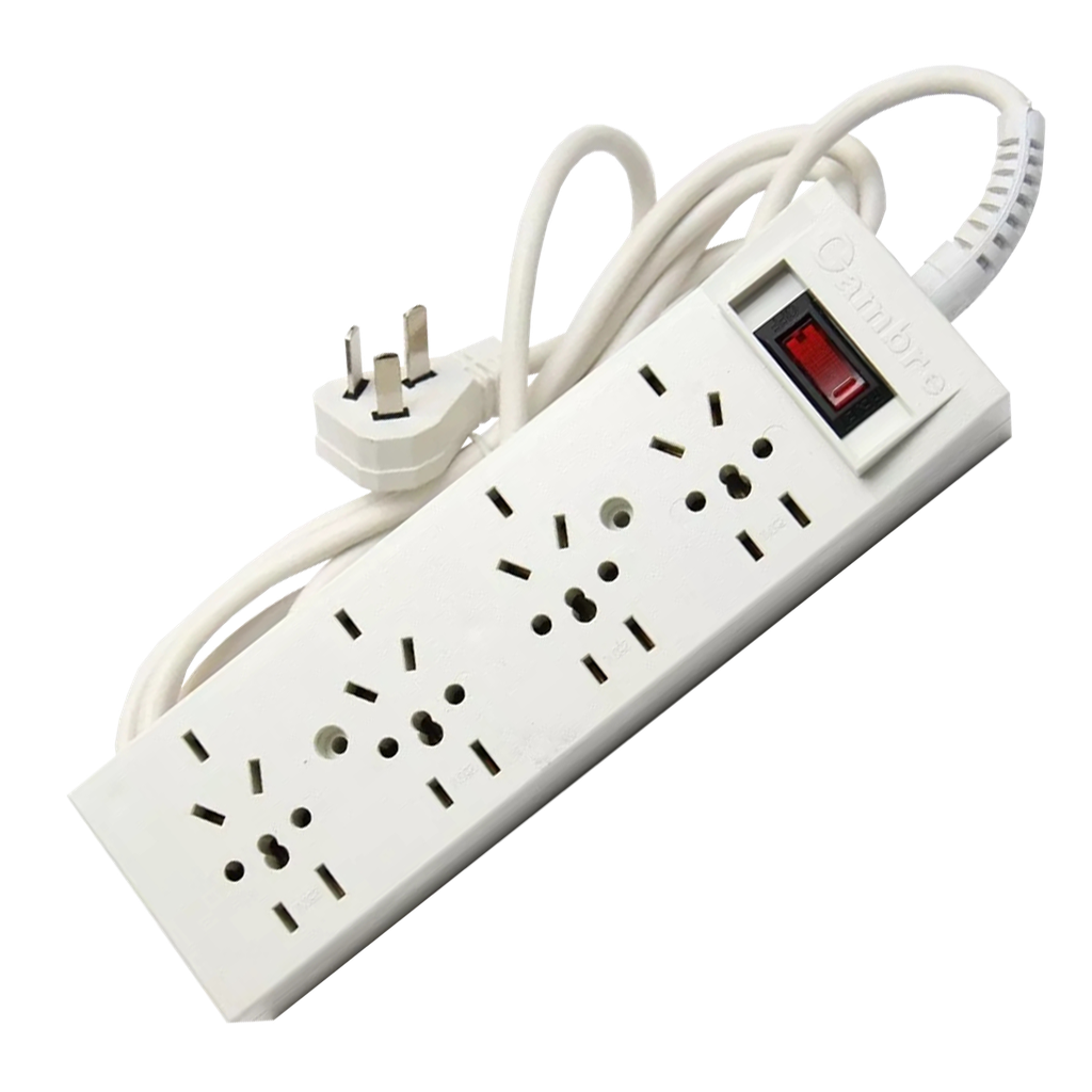 Zapatilla 4 Tomas Multinorma 10A Cable 3Mts Blanca Cambre