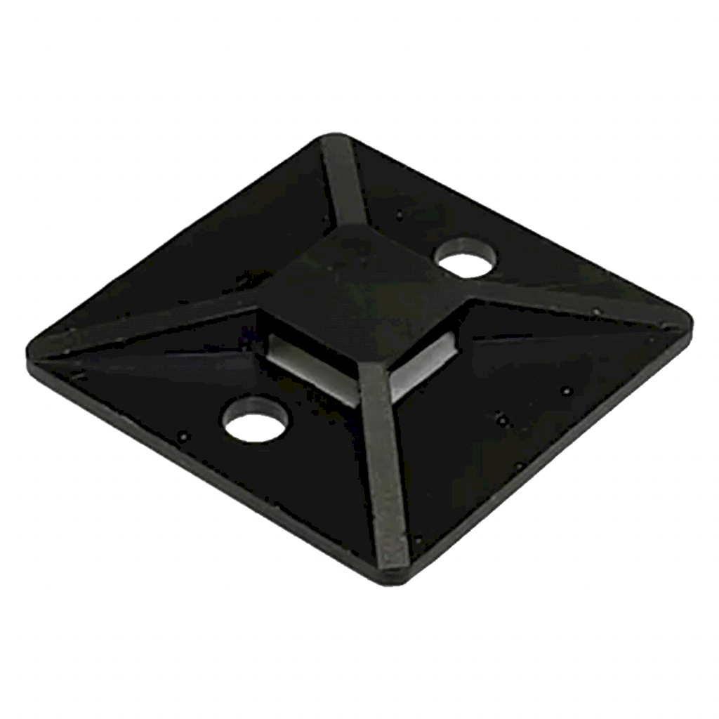 Plaqueta Autoadhesiva Negra 28x28mm Precintos Roda