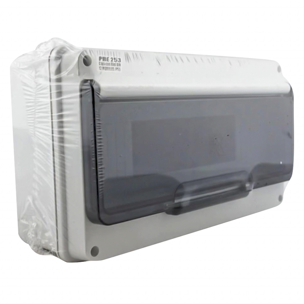 [1977] Tablero DIN PVC 12 Módulos C/Puerta Fume Interior y Exterior IP55 Blanco Roke