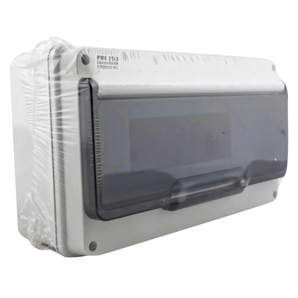 Tablero DIN PVC 12 Módulos C/Puerta Fume Interior y Exterior IP55 Blanco Roker