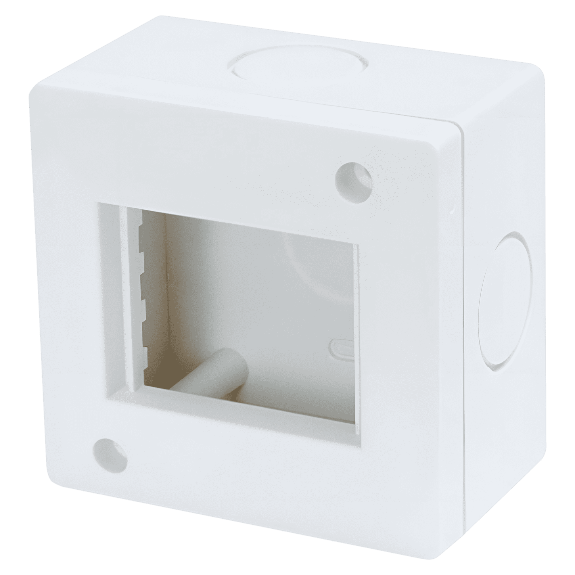 Caja P/2 Módulos Cuadrada Blanca Soporte Exterior PVC Cambre