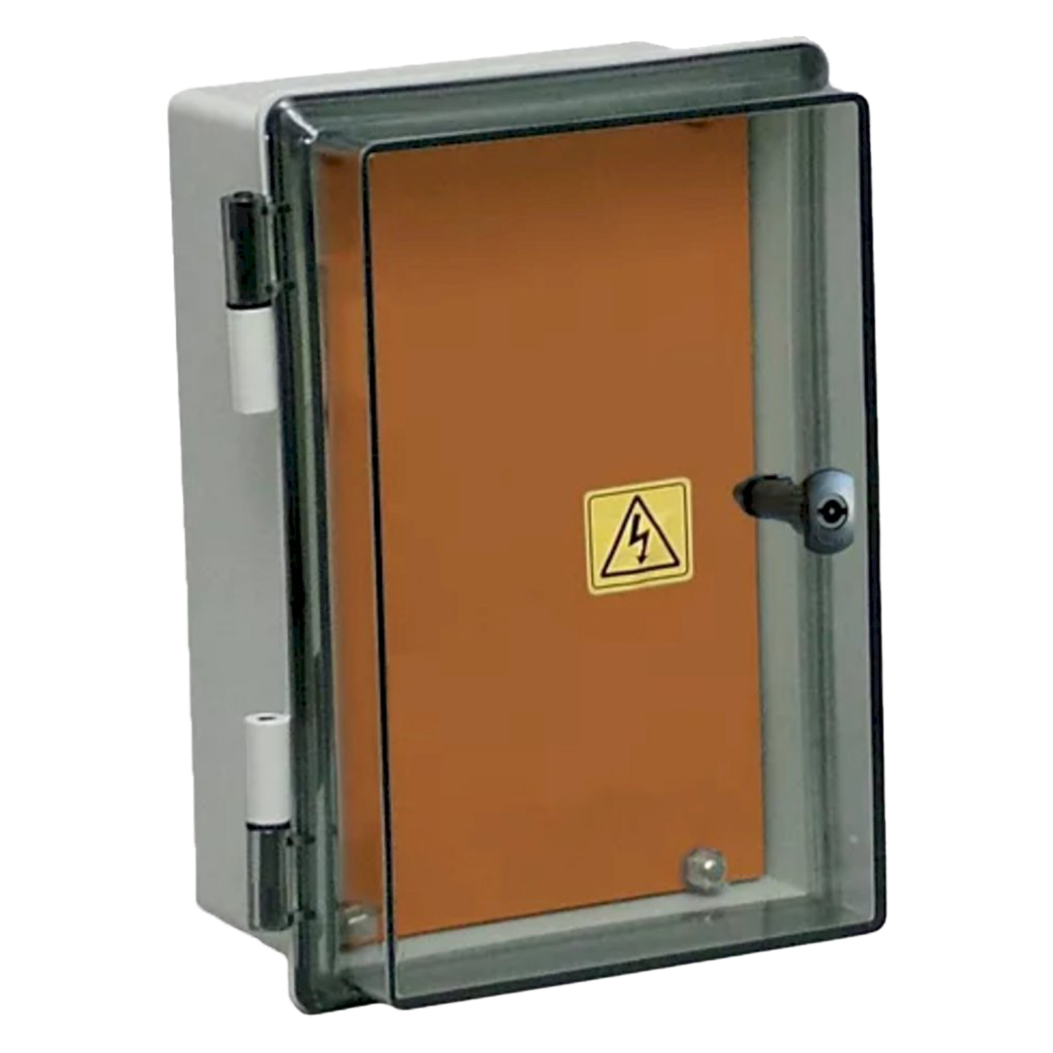 Gabinete PVC Estanco 277x200x172mm Tapa Transparente Gris Roker