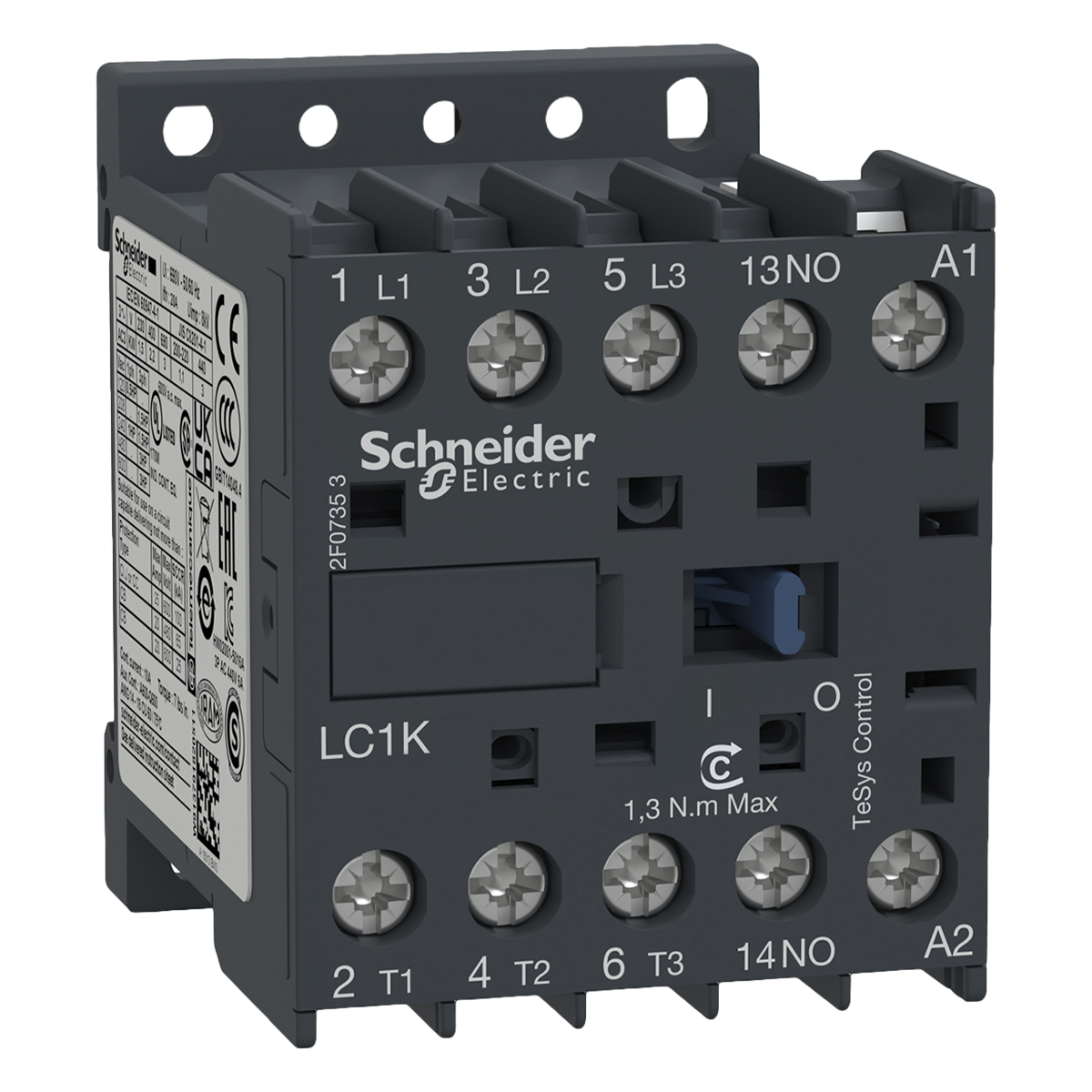 Mini Contactor LC1K 3P 6A 24VCA 2,2kW 1NA Schneider Electric