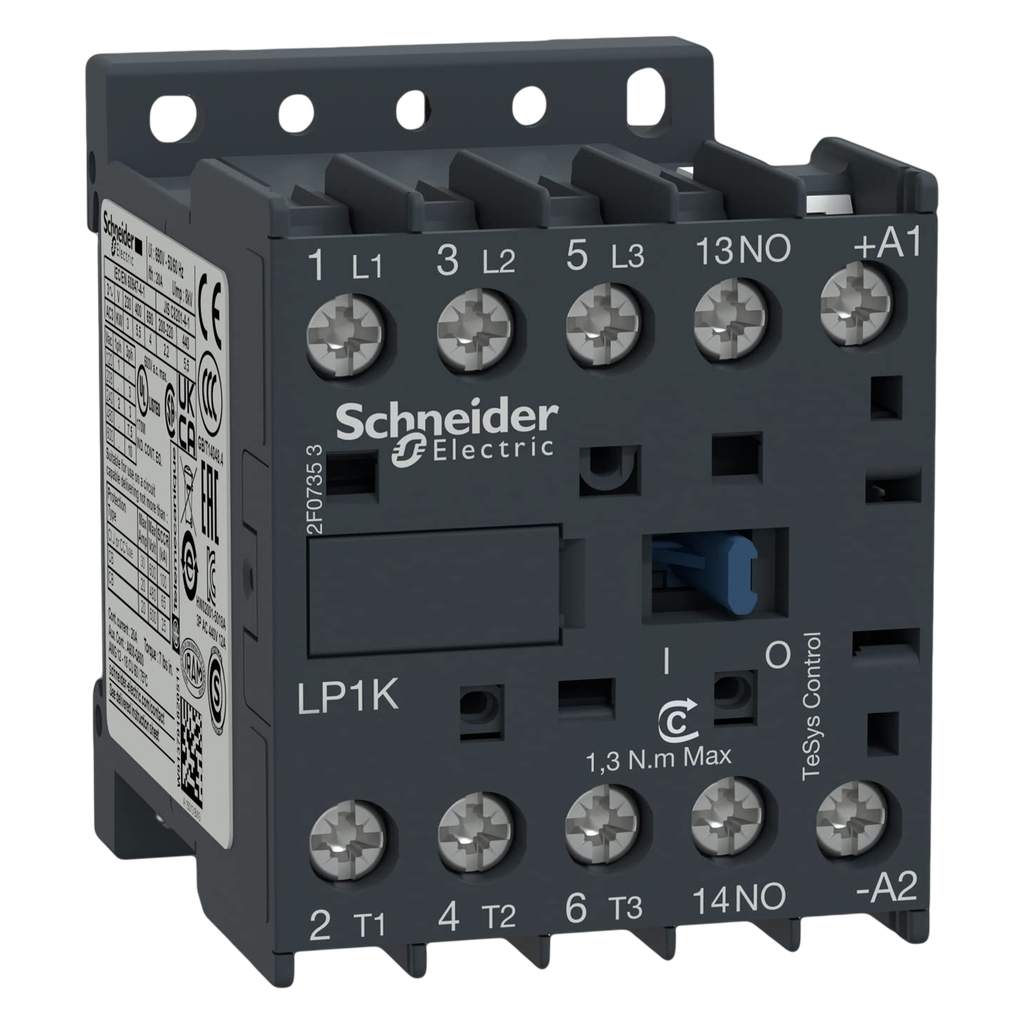 [21090] Mini Contactor LP1K 3P 6A 24VCC 2,2kW 1NA Schneider Electric