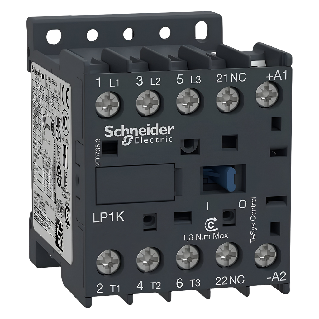 Mini Contactor LP1K 3P 9A 24VCC 4kW 1NC Schneider Electric