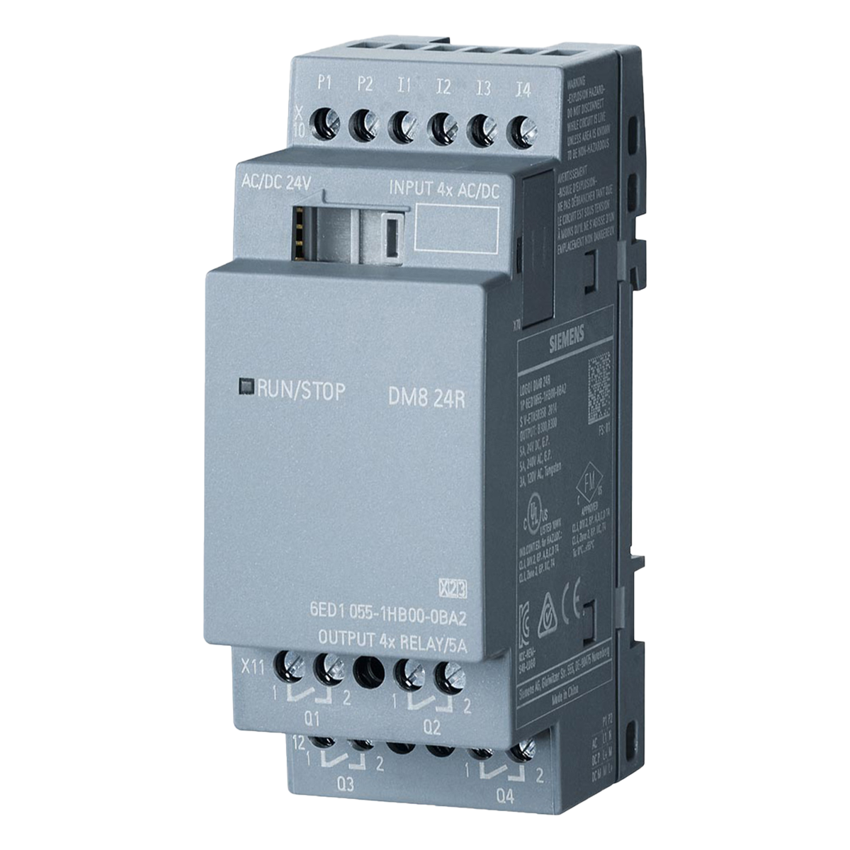 Módulo Logo V8! DM8 4ED + 4SR 24 VCC/CA Tornillo Siemens