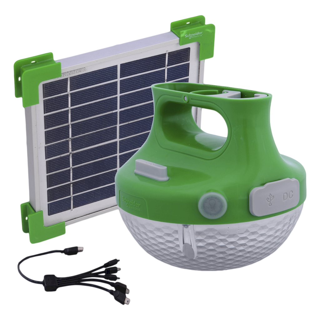 KIT SOLAR LAMPARA+PANEL+CARGA USB LINTERNA 170LM
