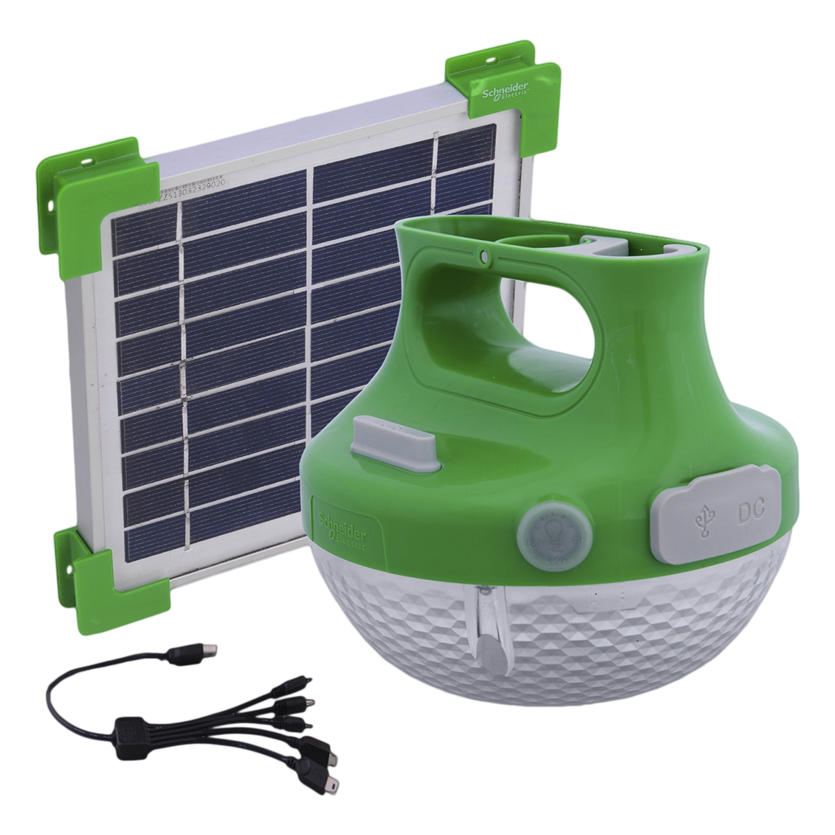 Kit Solar Lampara + Panel + Carga USB Linterna 170lm Schneider Electric