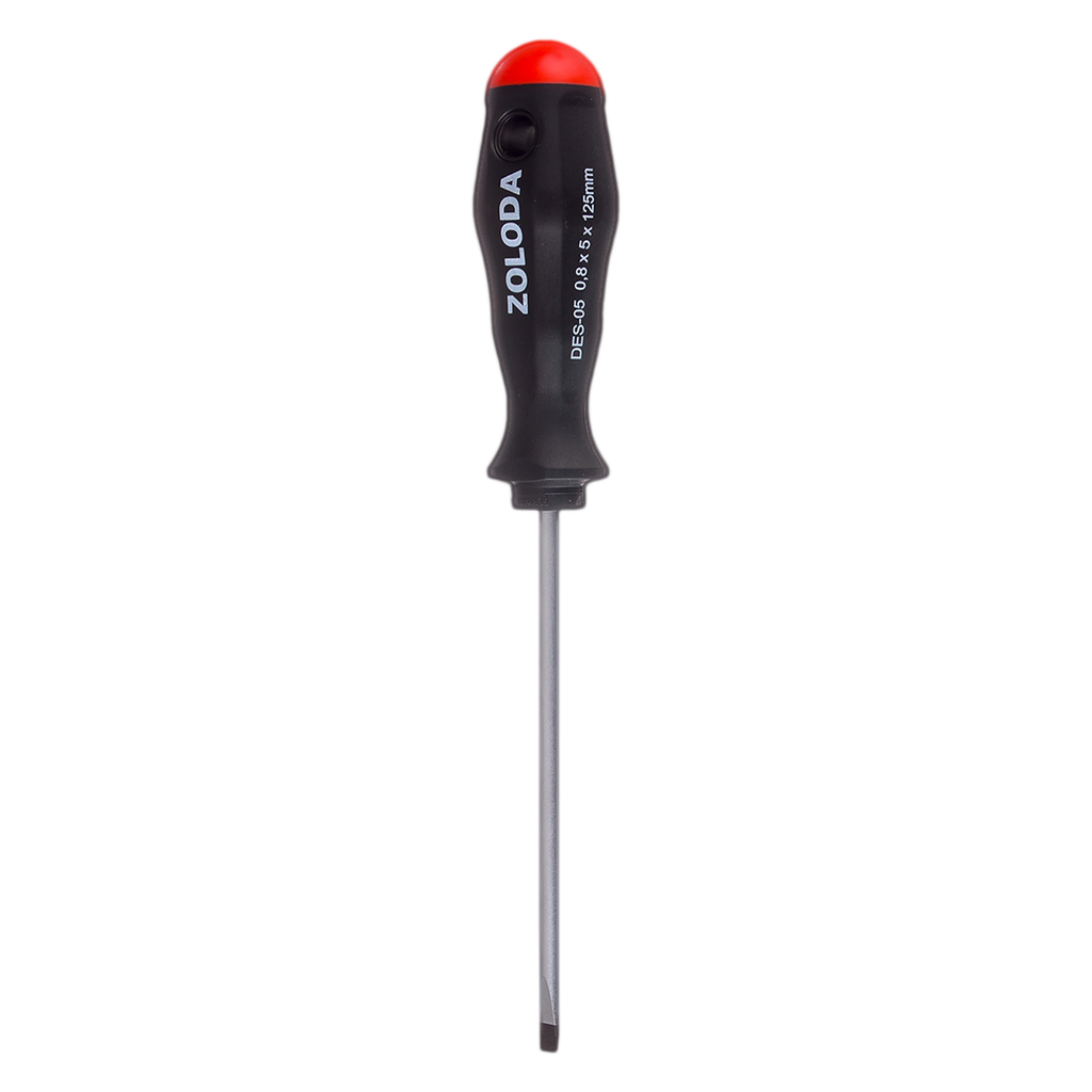 [31177] Destornillador Punta Plana de Acero al Cromo Vanadio 125mm de Varilla Zoloda